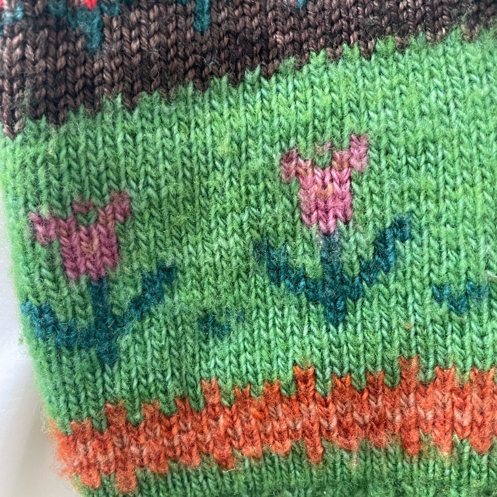 Loeffler Randall Green Wool Patterned Mittens - image 3